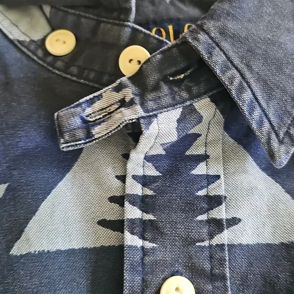 Ralph Lauren Navy Geometric Classic Fit Shirt - Picture 2 of 7